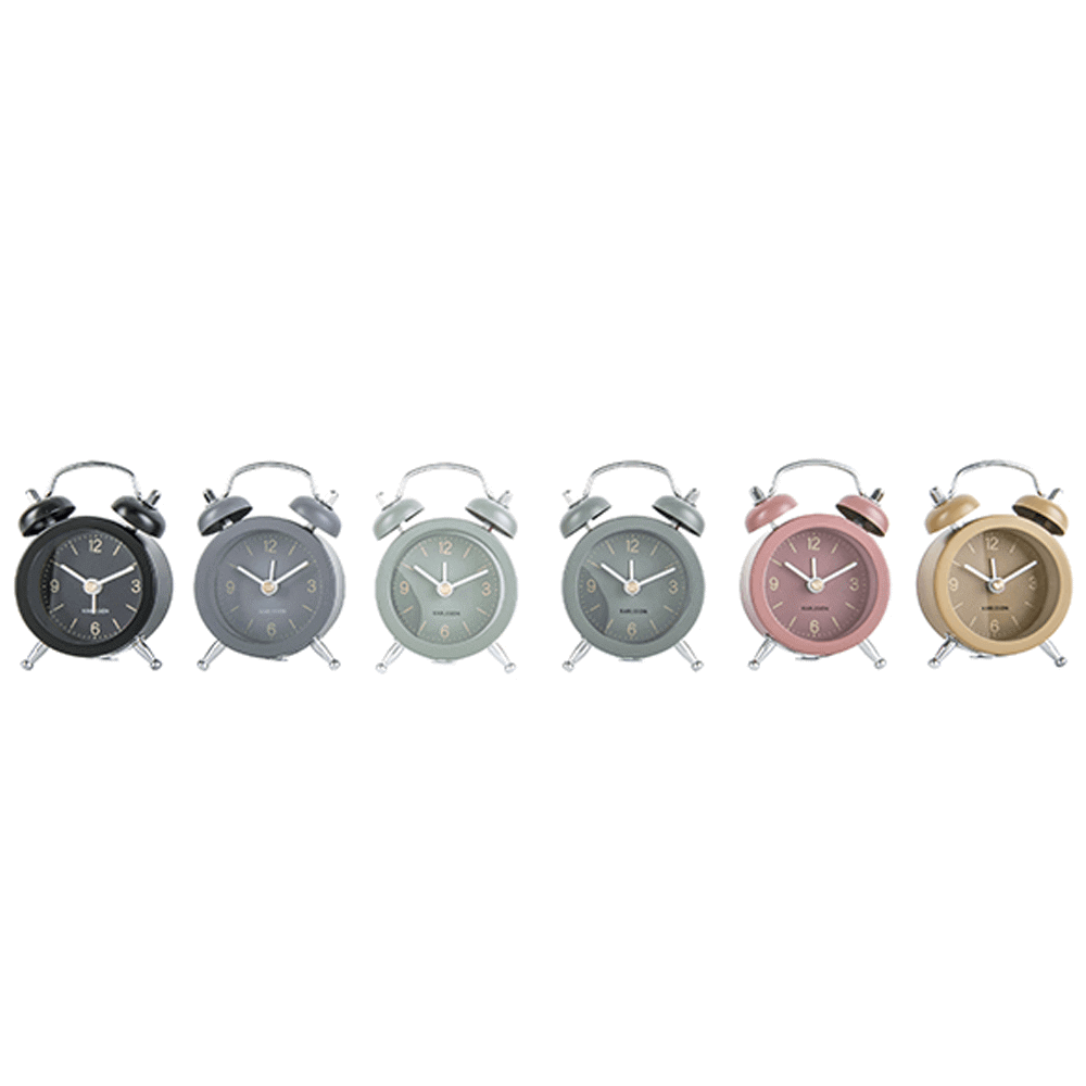 Present Time Alarm Clock Mini Twin Bell Assorted 1